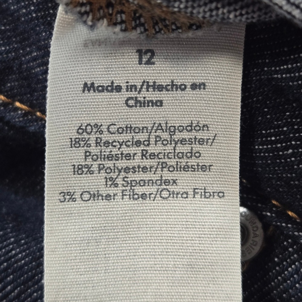 No Boundaries Cargo Jeans Women 12 Dark Wash Wide Leg Drawstring Utility Denim - Picture 4 of 10